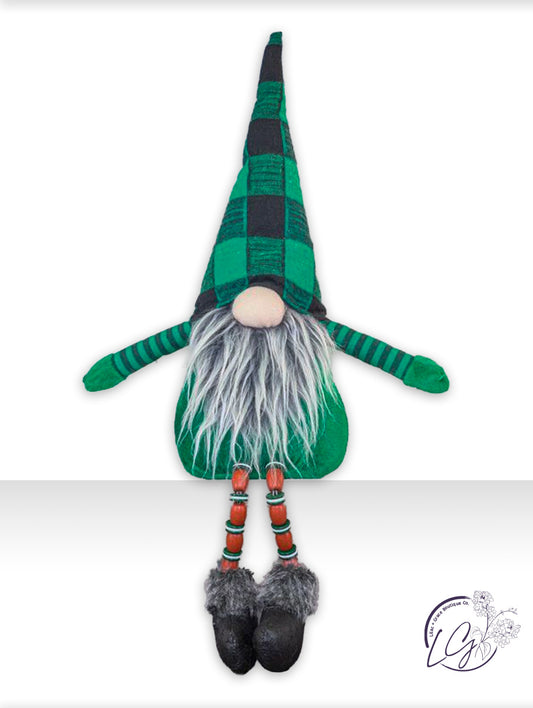 Christmas Green Gnome Button Legs