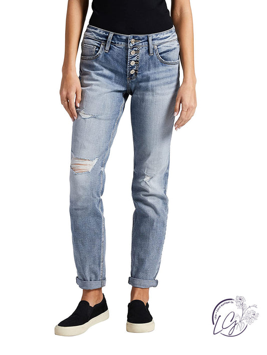 Boyfriend Mid-Rise Button Fy by Silver Jeans