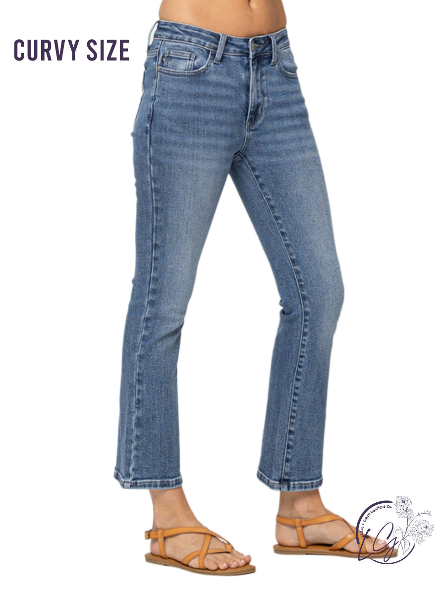 Curvy Demi Mid-Rise Crop Bootcut by Judy Blue