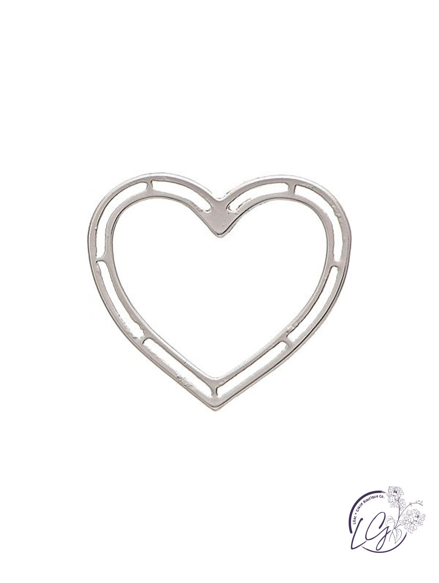 Silver Cage Heart Earrings