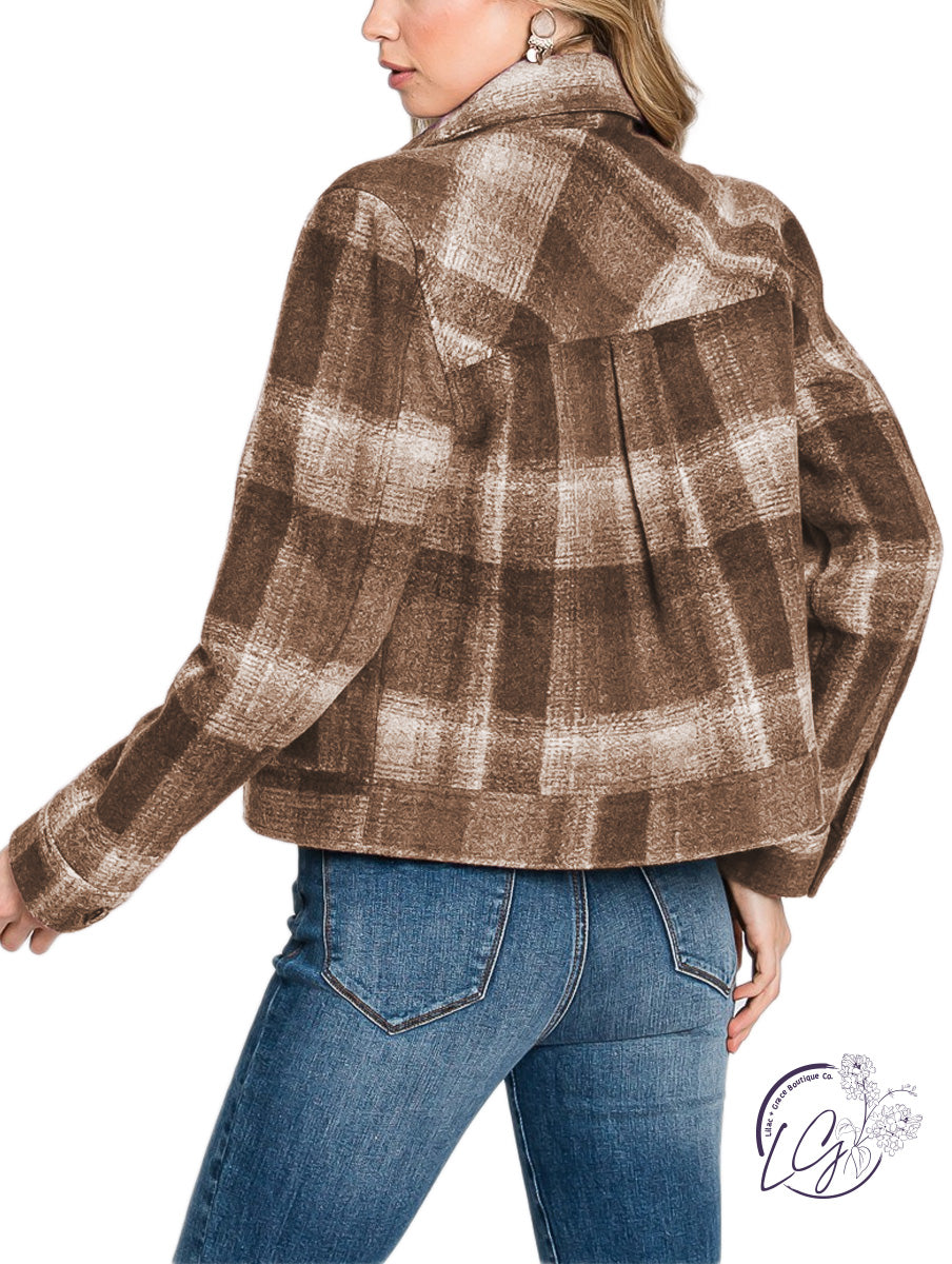 Another Mystery Plaid Cropped Shacket