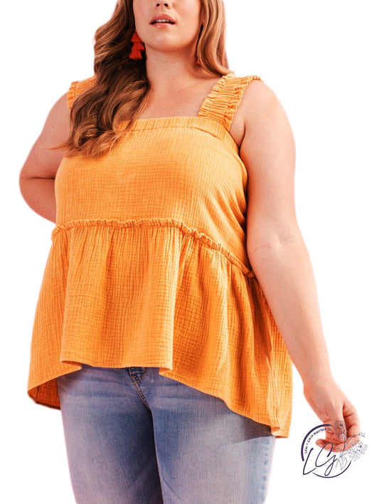 Curvy Cast A Line Sleeveless Top