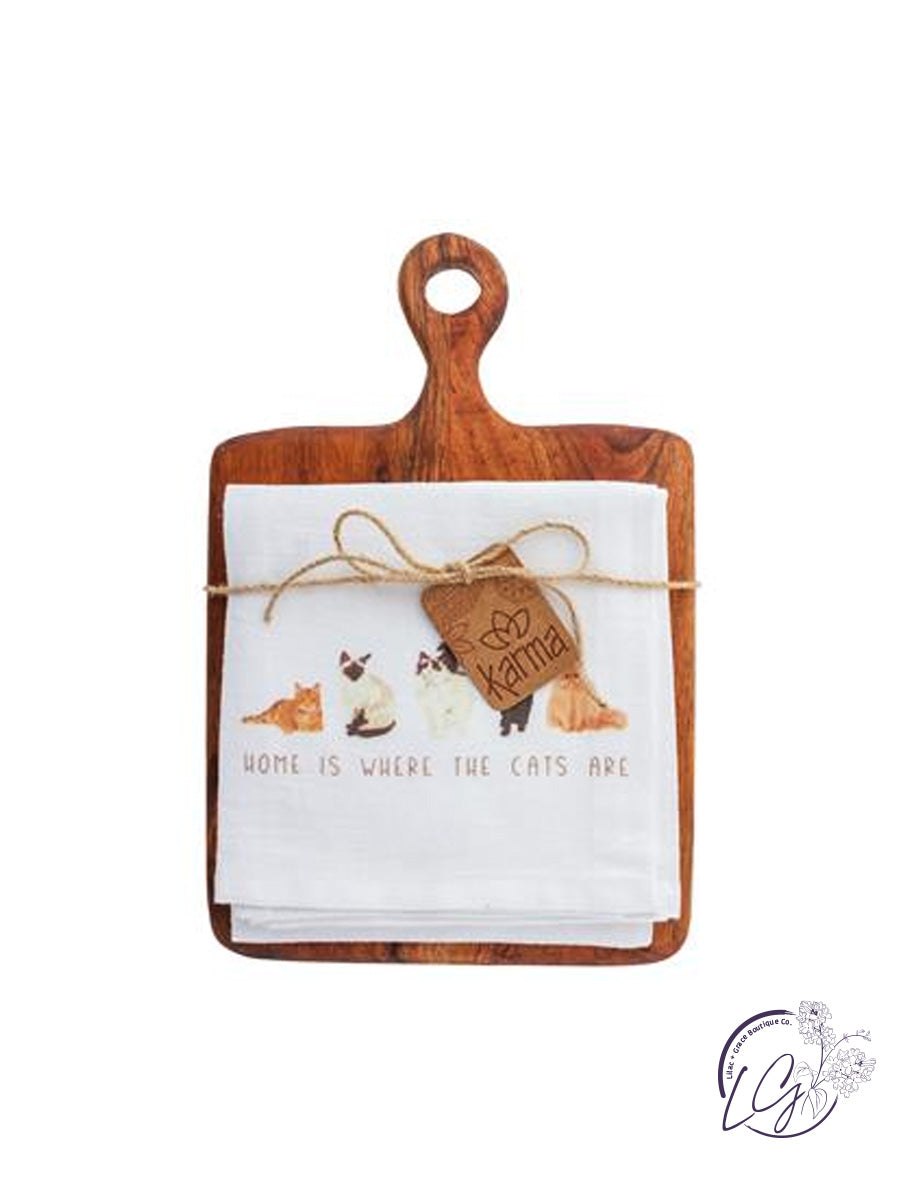 Tea Towel w/ Cutting Board Set