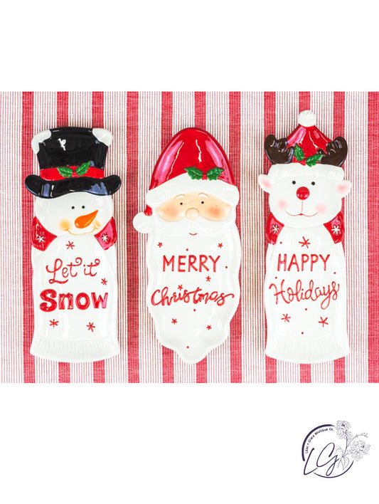 Snow Holiday Christmas Plate