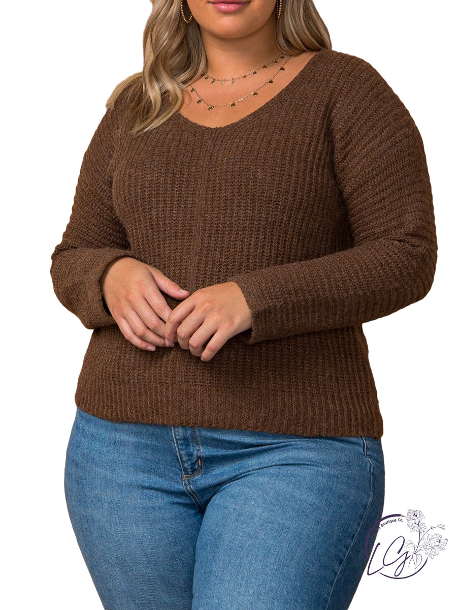 Curvy Hold My Hand Ribbed Sweater