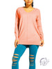 Soft Breeze High-Low V-Neck Knit