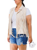 Curvy Light It Up Fringe Faux Suede Vest