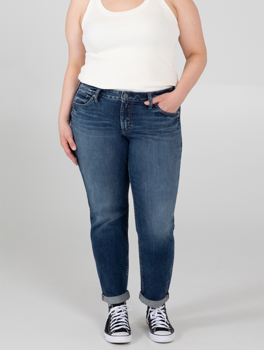 Curvy Mid-Rise Boyfriend Jean by Silver Jeans