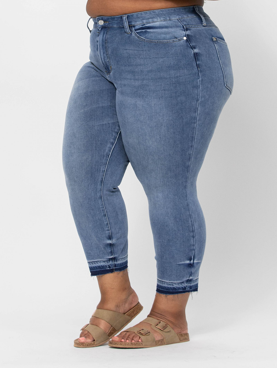 Curvy Danielle Undone Hem Boyfriend Jean By Judy Blue