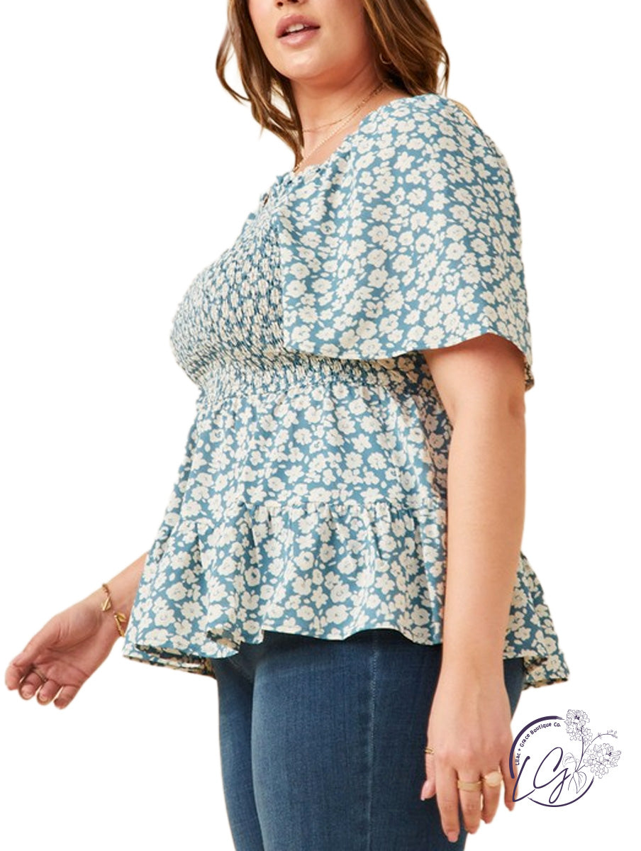 Curvy Meadow Muse Floral Top