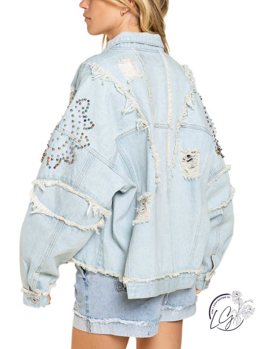 Shimmering Jewel Denim Jacket