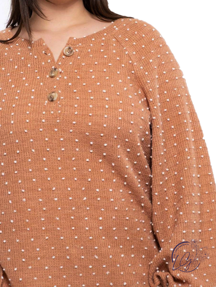 Curvy Chasing A Dream Dotted Long Sleeve