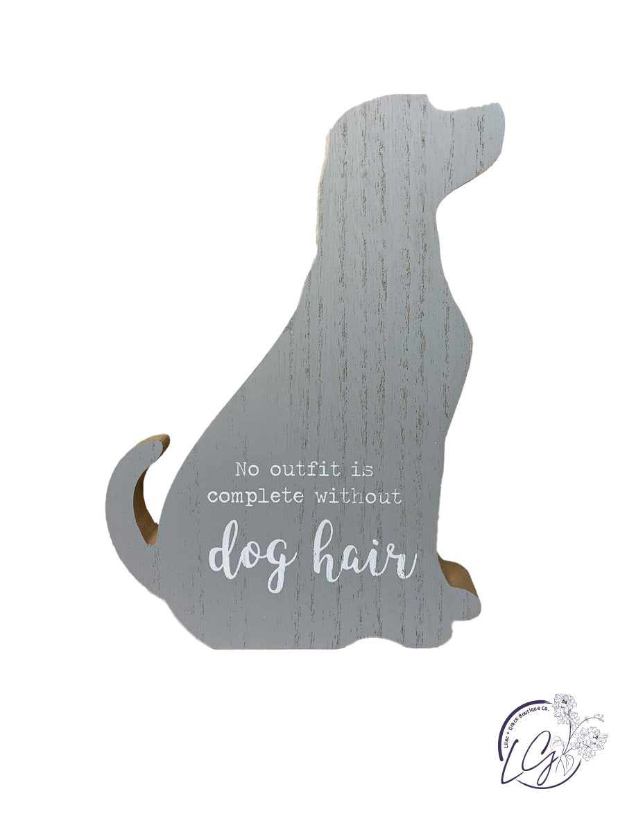 WOOD DOG CUTOUT TABLETOP SIGN