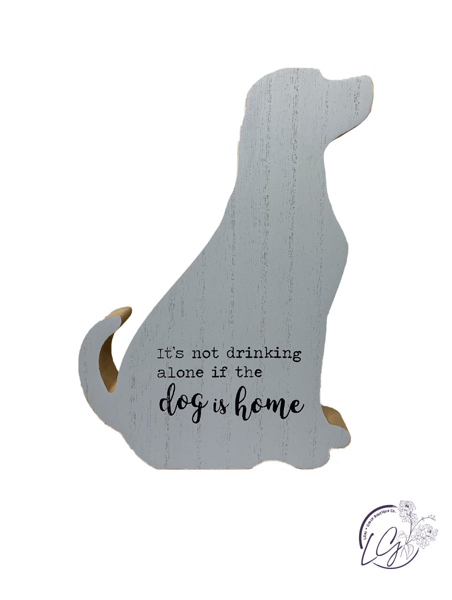 WOOD DOG CUTOUT TABLETOP SIGN