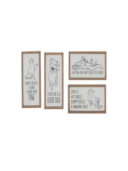 Wood Boxed Dog Signs