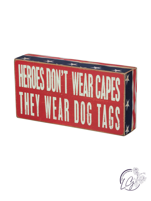 Box Sign - Heroes Dog Tags