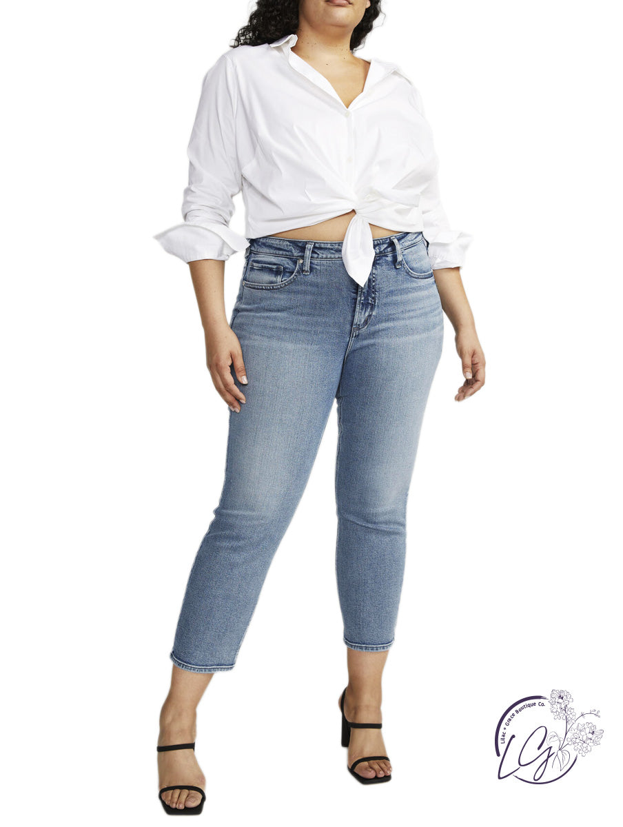 Curvy Most Wanted Mid Rise Ankle Straight Leg Jeans