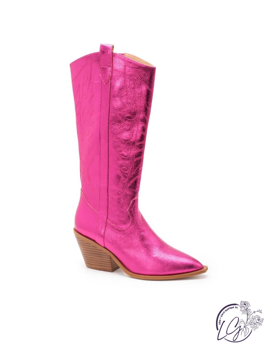 Howdy in Fuchsia Metallic Silver by Corky’s