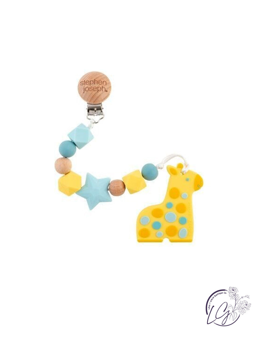 SILICONE TEETHER PACIFIER CLIP