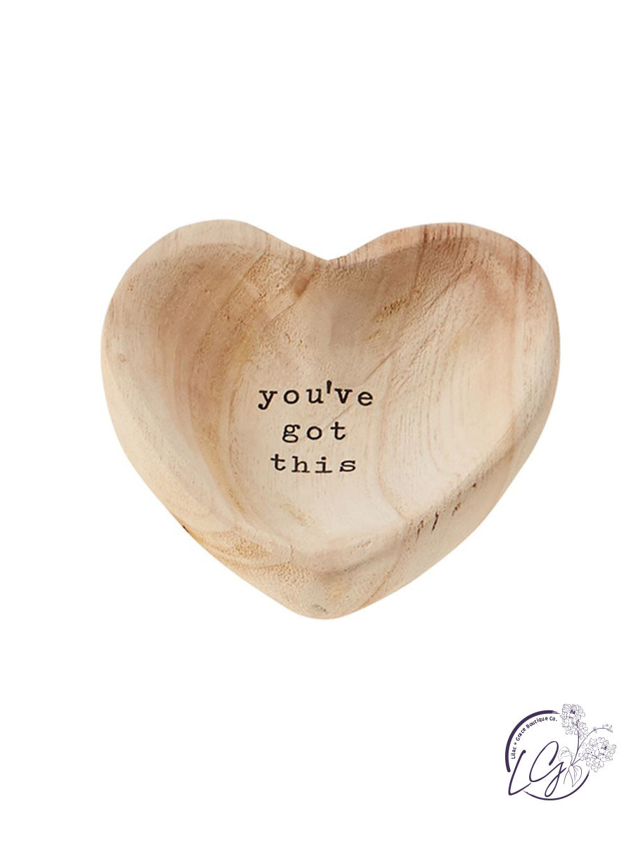 WOOD HEART TRINKET TRAY