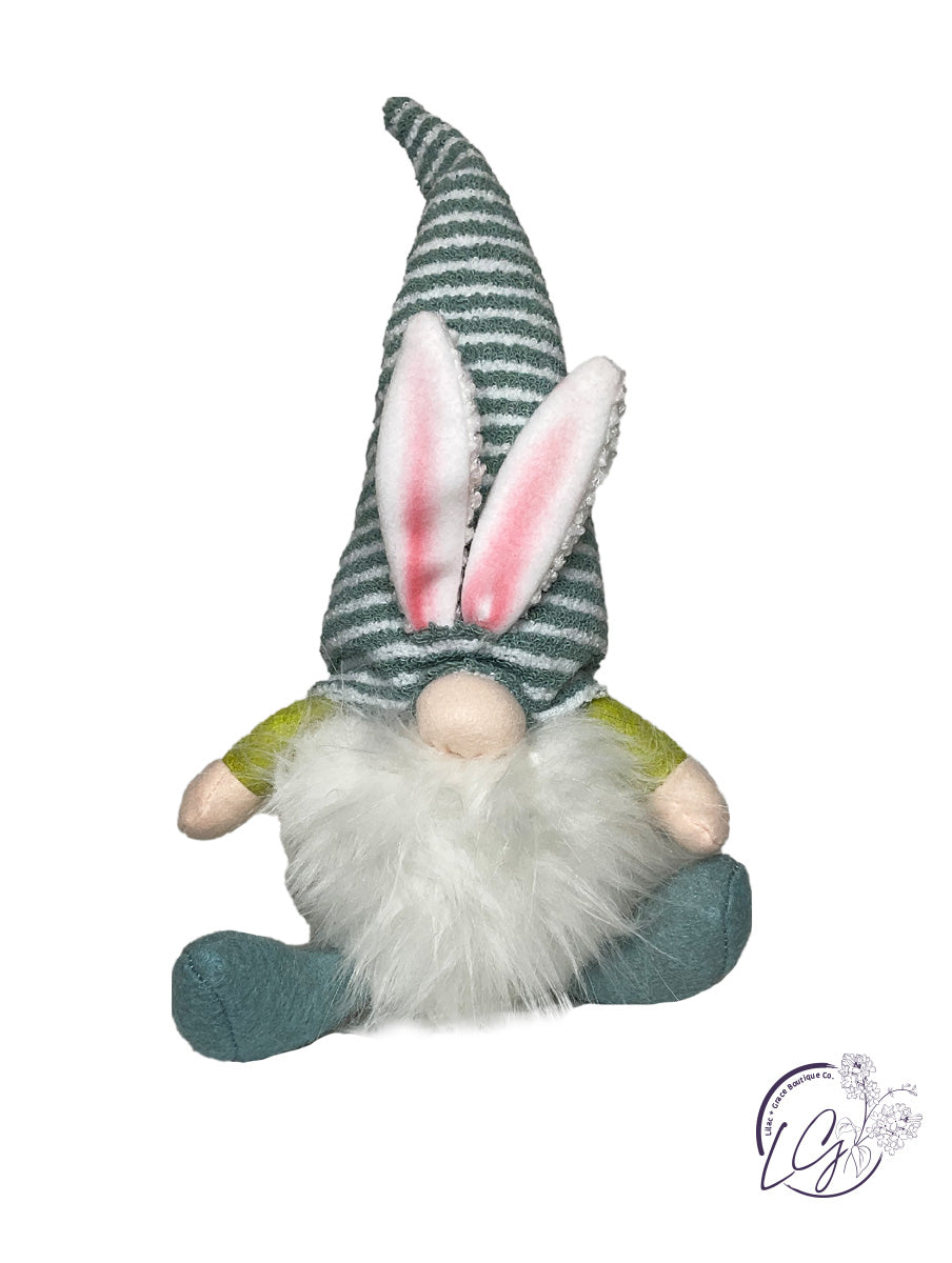 Easter Stripes Gnome Sitter W/Led