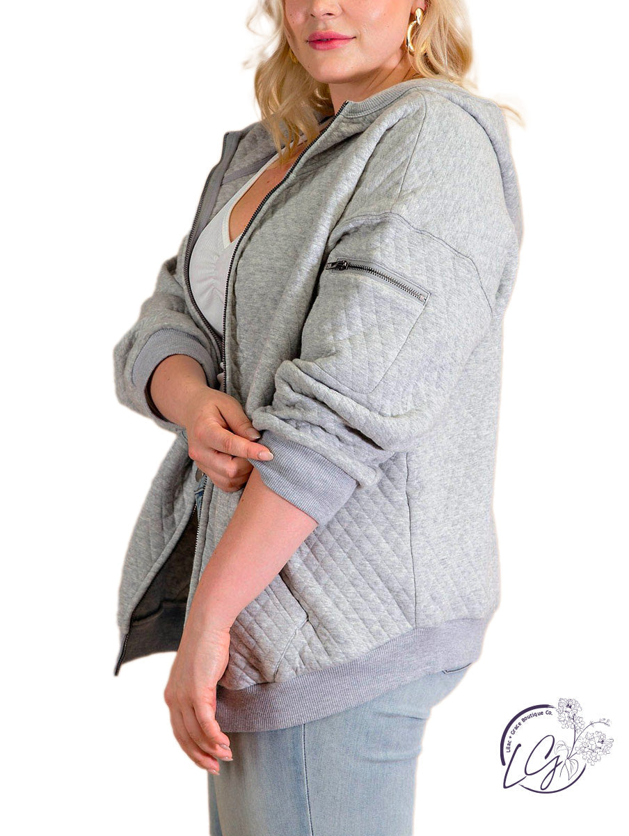 Curvy Keeping Secrets Quilted Hooded Jacket