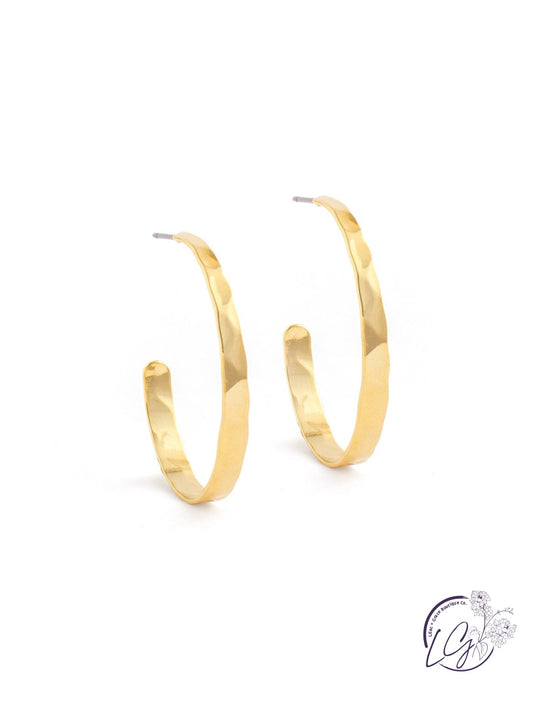 Lightly Hammered Hoop Earrings