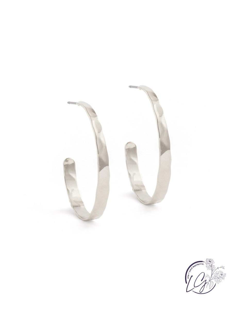 Lightly Hammered Hoop Earrings