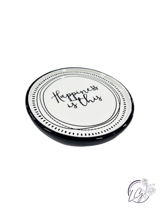 Ceramic Black & White Trinket Tray