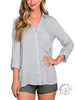 Keepin' It Casual V-Neck Button Down