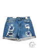 Amber Mid-Rise Star Patch Shorts by Judy Blue