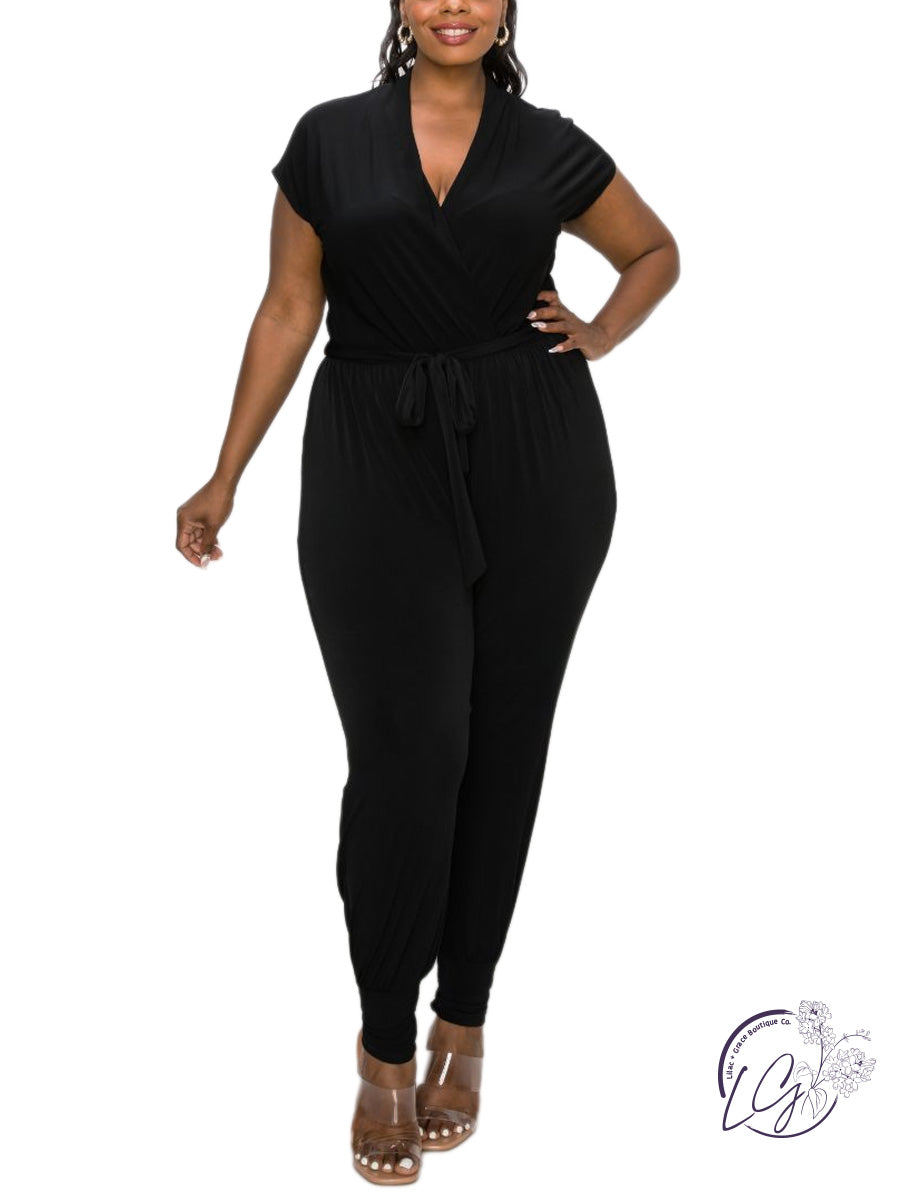 Curvy Modern Overwrap Jumpsuit