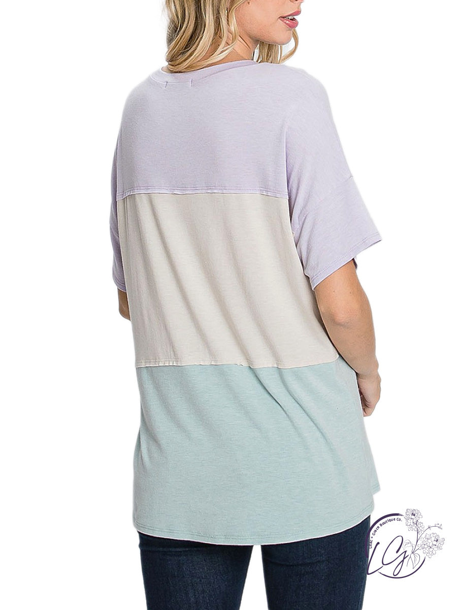 Curvy Whole Lot of Soul Colorblocked Tee