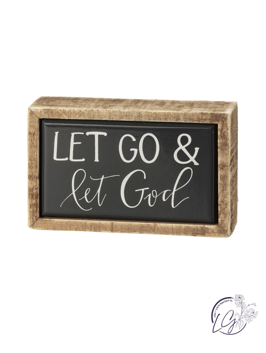 Box Sign Mini - Let Go & Let God