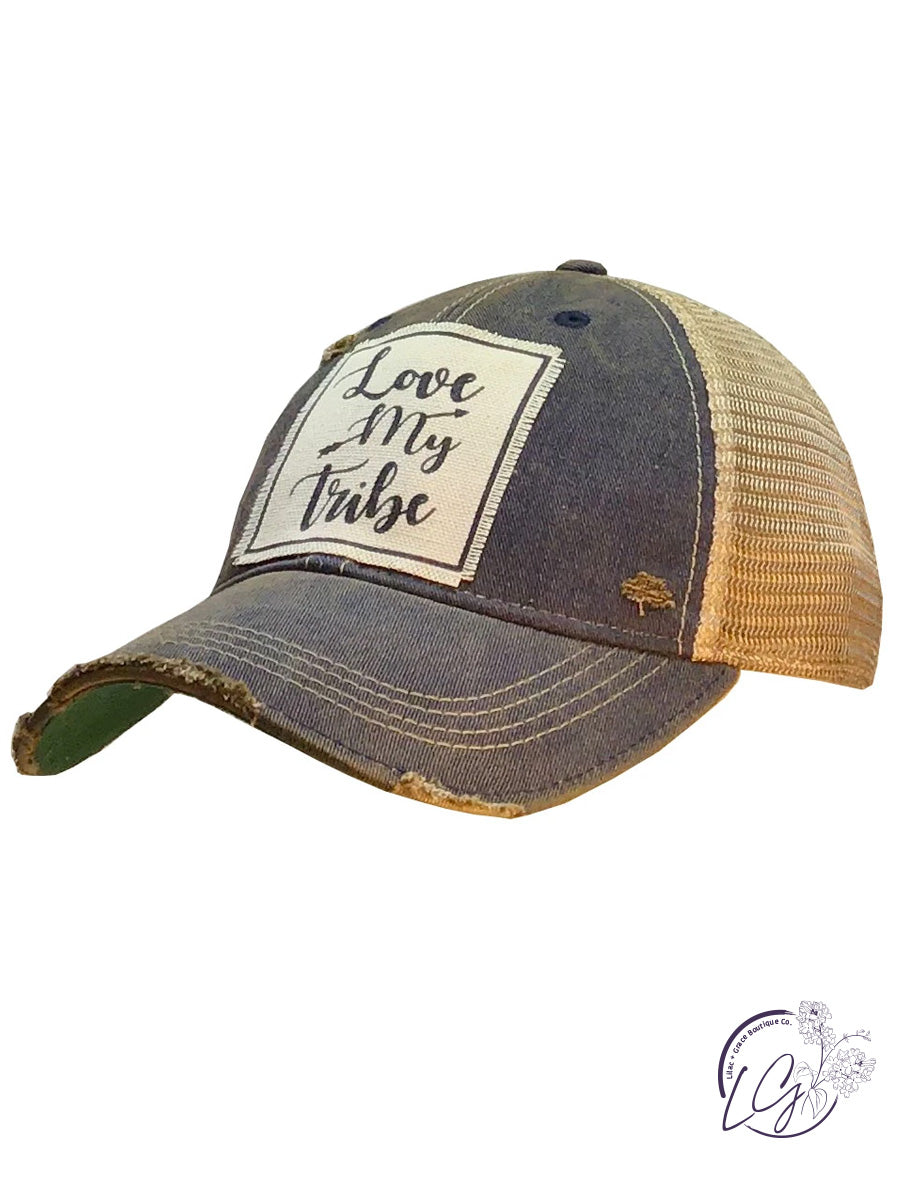 Love My Tribe Distressed Trucker Hat