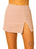 Game on plaid mini skirt