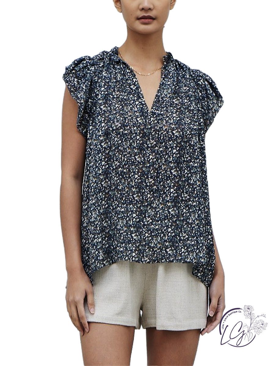 Not Falling For It Printed Blouse