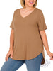 Curvy  Comfort Caress V-Neck Tee