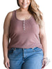 Curvy Button Ribbed Tank Top
