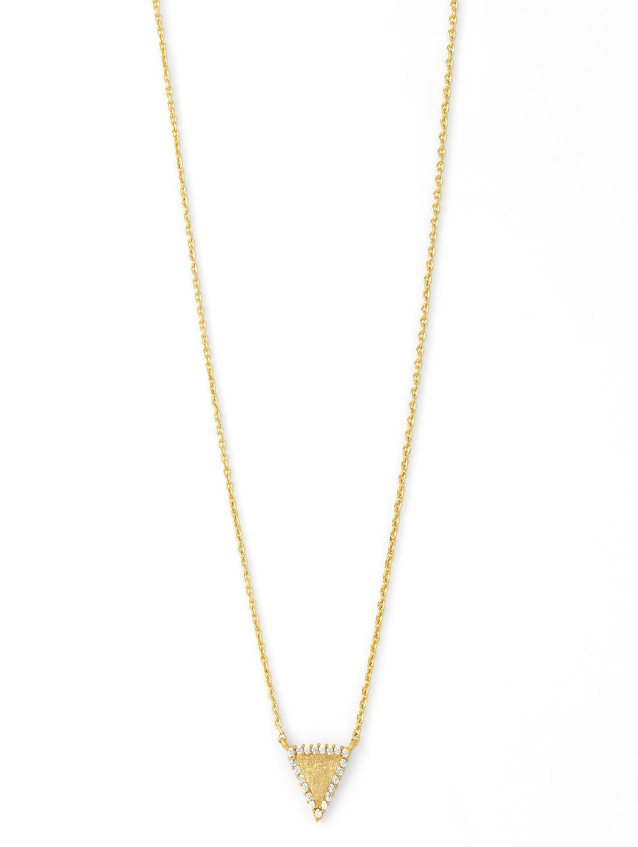 Etched Triangle Necklace in Gold