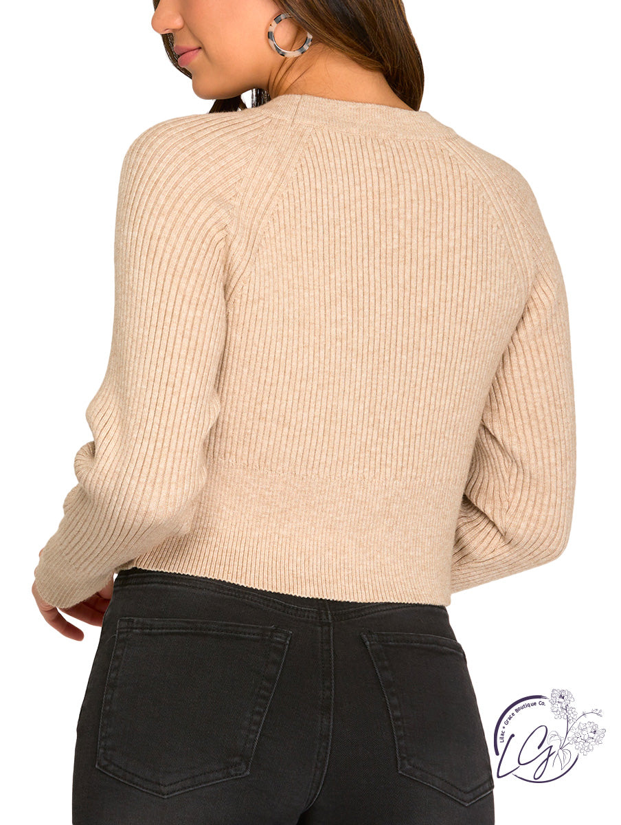 Hold The Flame Ribbed Cropped Sweater