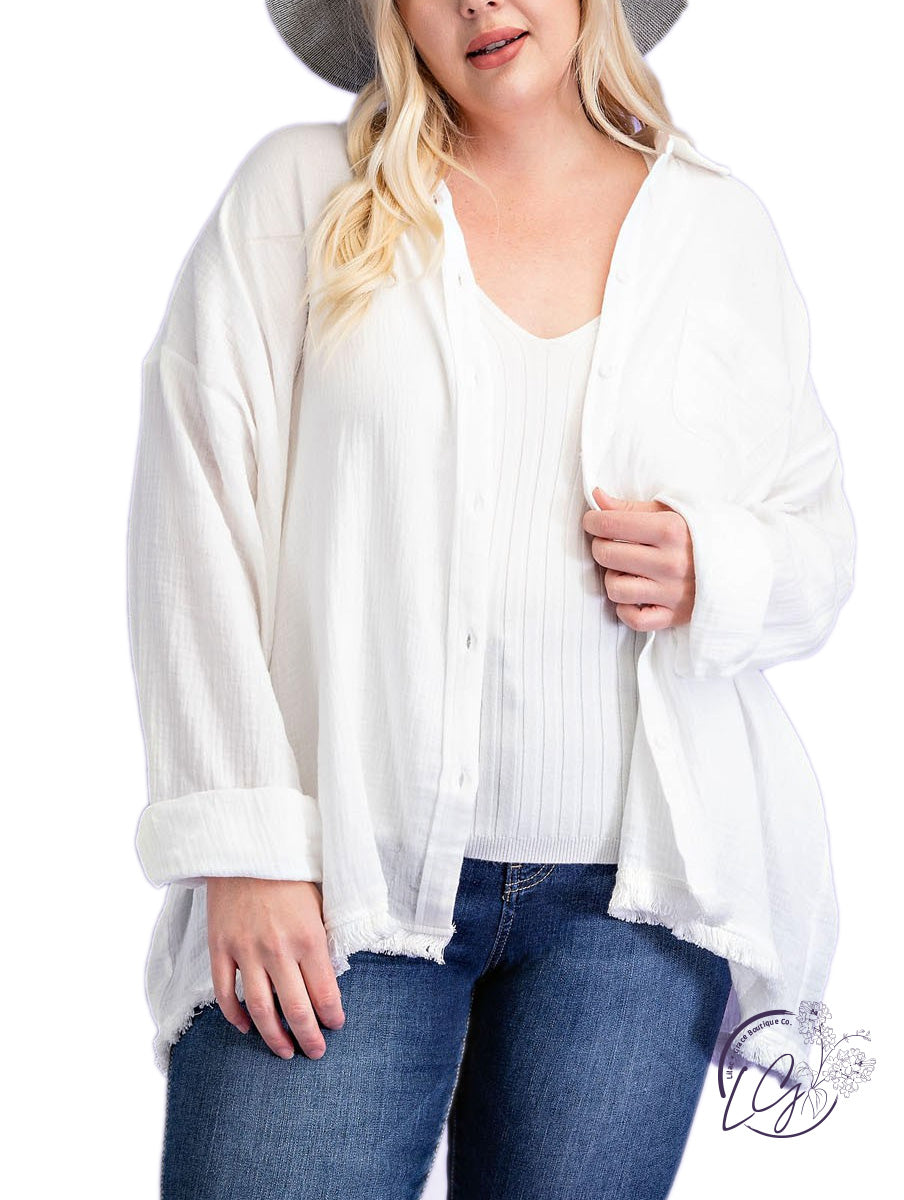 Curvy Fresh Pick Linen Shacket