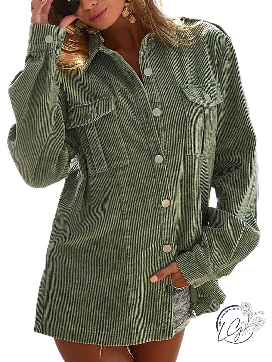 CORDUROY BUTTONED DOWN JACKET