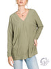 Brushed Comfort Oversized Ribbed Top