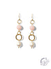 Long Pearl Earrings with Stone Accent