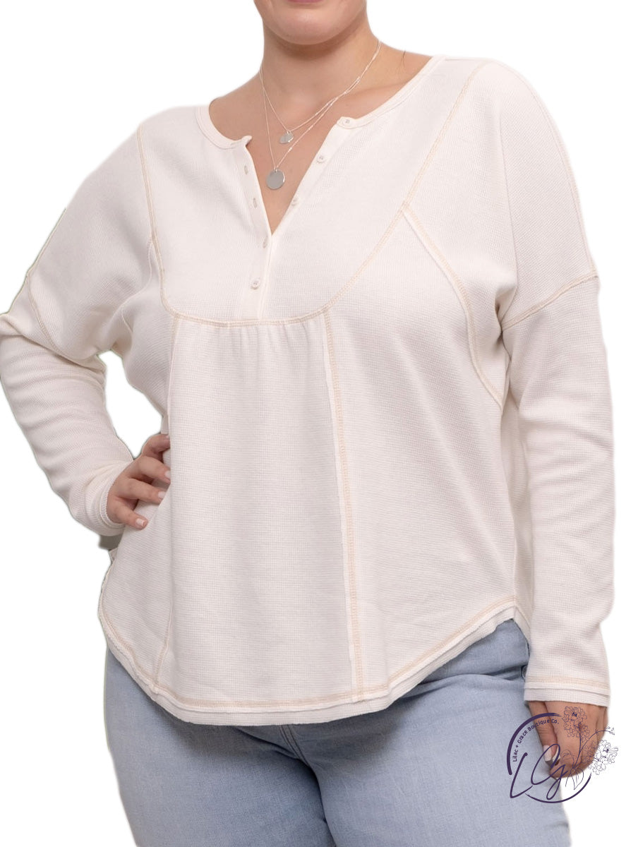 Curvy Run To You Stitch Knit Top