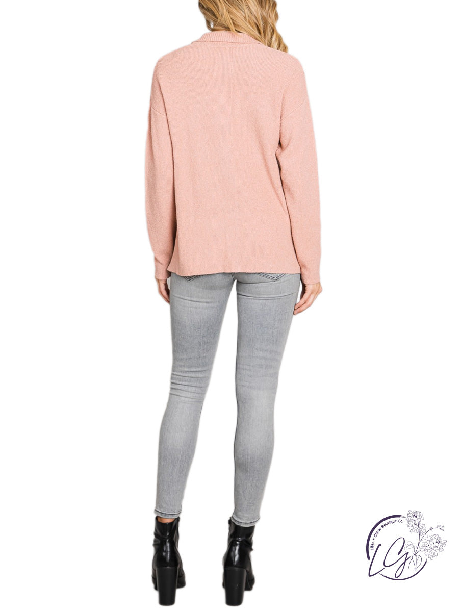 Buttoned Elegance Sweater