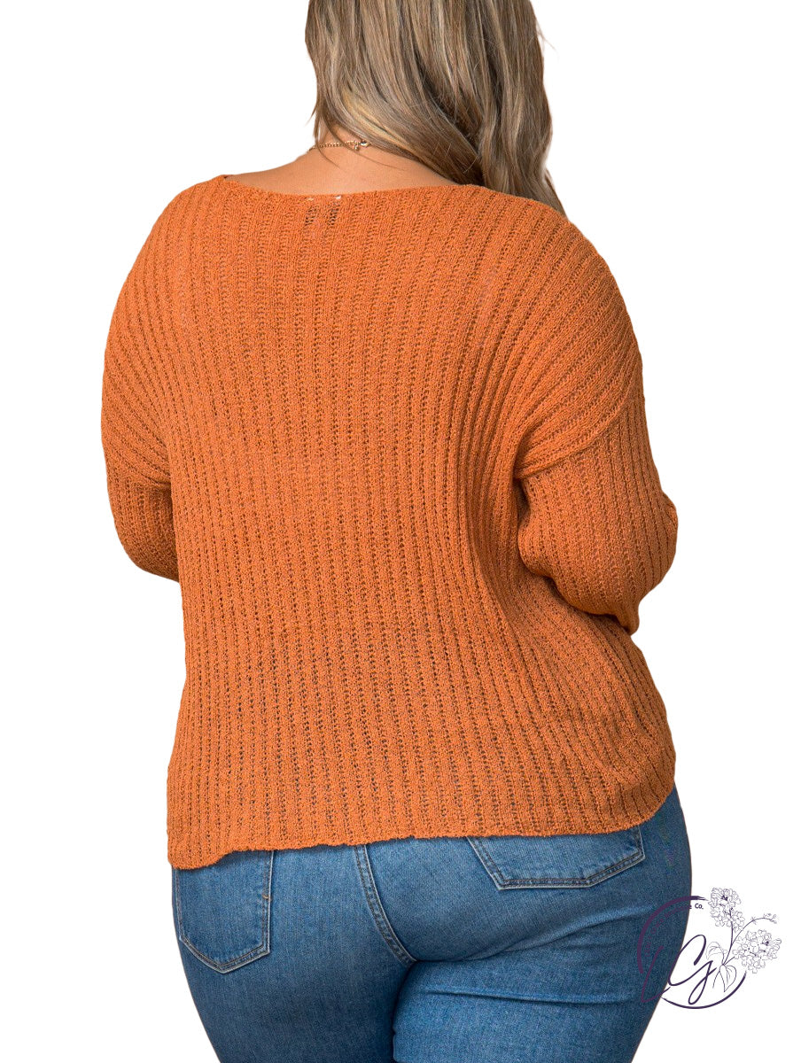 Curvy Cozy Travels Ribbed Sweater