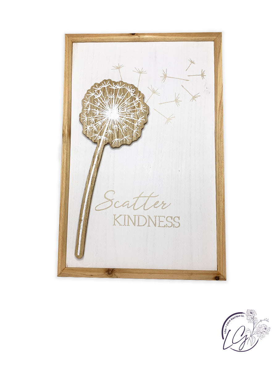 Wood Framed Dandelion Wishes