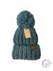 Chunky Knit Yarn Pom CC Beanie